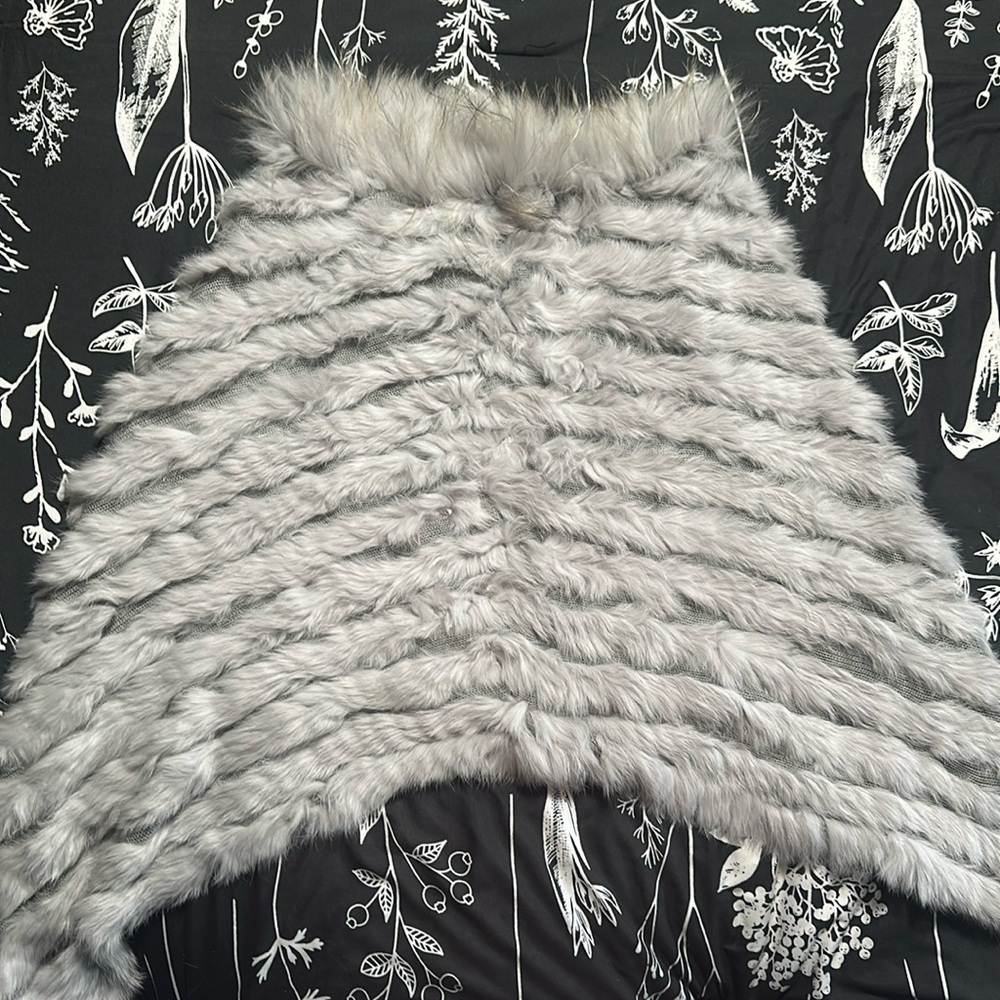 Rabbit fur poncho